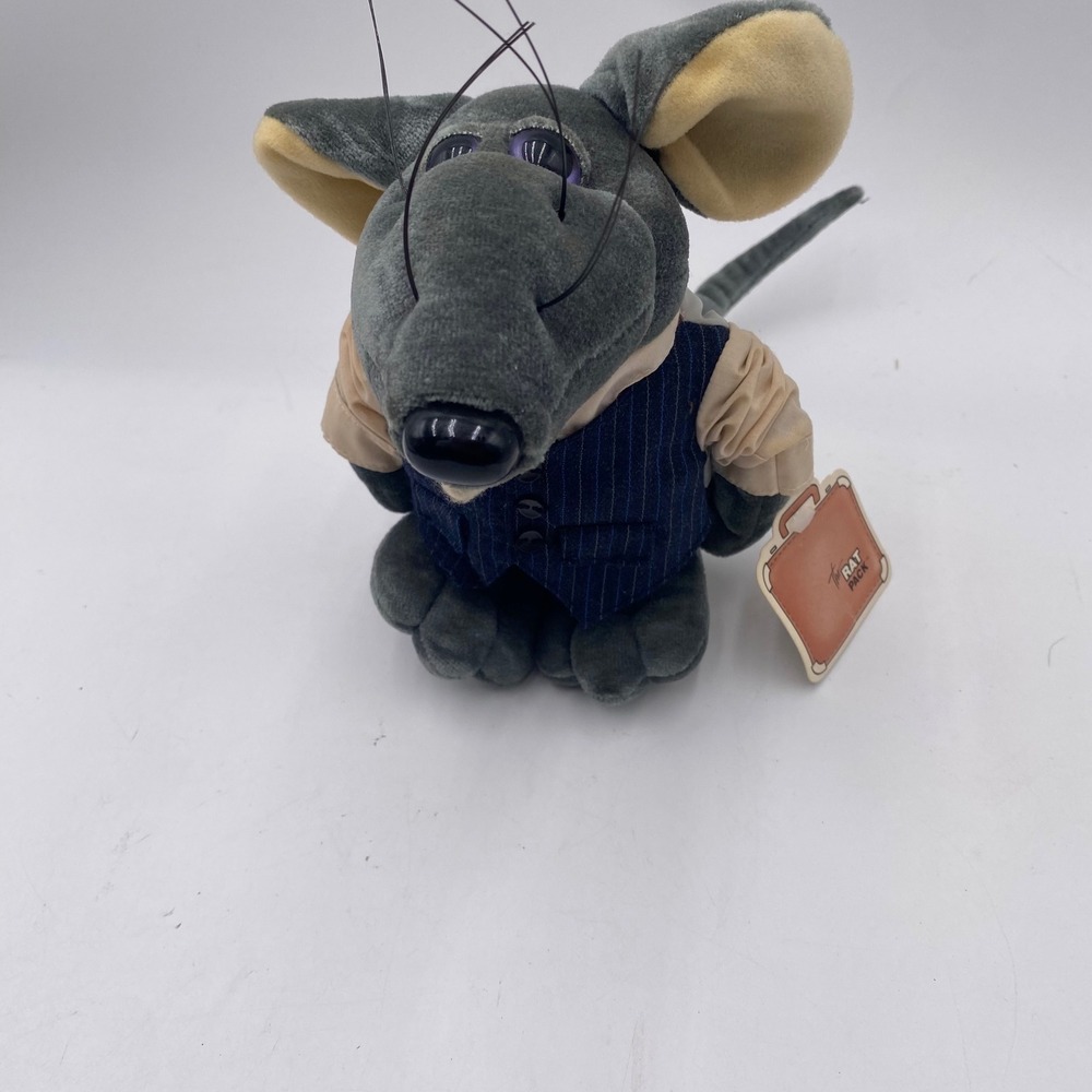 THE RAT PACK Heartline 1987 Plush Mouse the Big Cheese Vest Vintage Suitcase